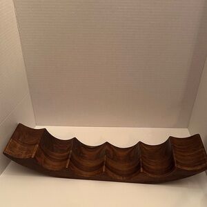 Crate & Barrel Shesham Wood Wine Rack